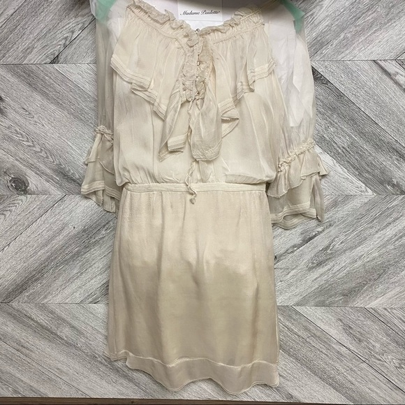 Zac Posen | Silk Ruffle Ivory Cream Dress Size 8 - Picture 9 of 12